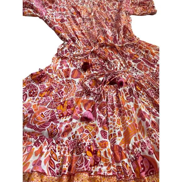 Poupette‎ St. Barth Mini Bona V-Neck in Red Chagal Size Medium - Picture 11 of 13